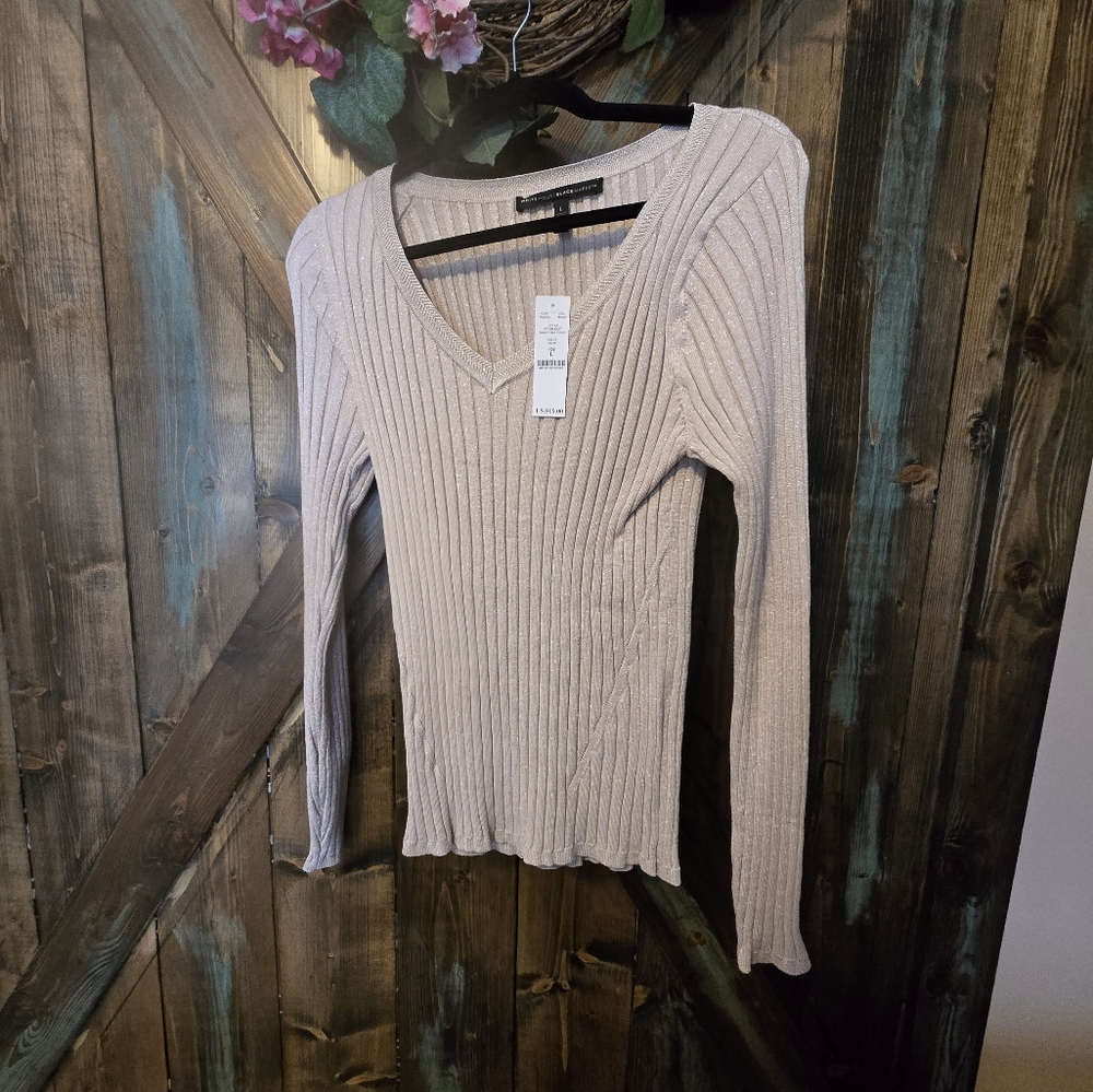 WHBM ribbed, knit sweater, sz L
